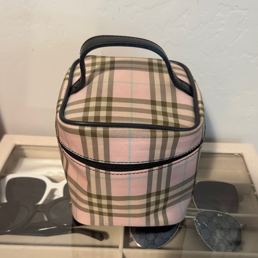 AUTHENTIC Burberry Pink and Brown Checkered COSMETIC Bag